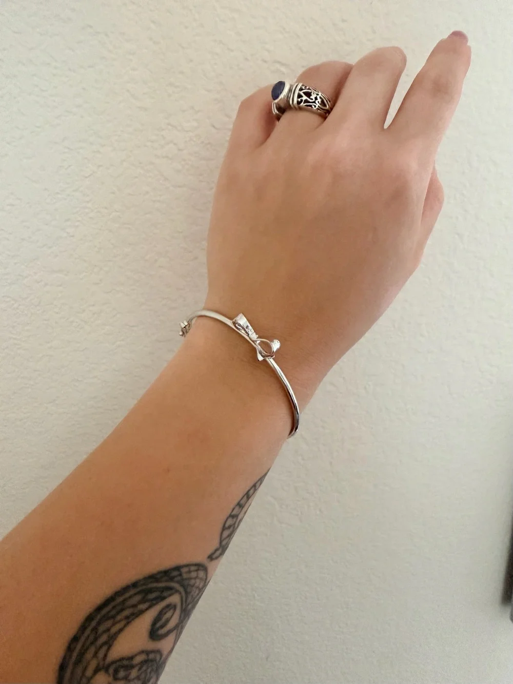 kate spade Silver Bow adjustable Bangle Bracelet - Picture 4 of 5